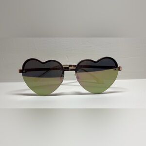 Rimless Heart Sunglasses Rainbow Gradient Lens Y2K Aesthetic